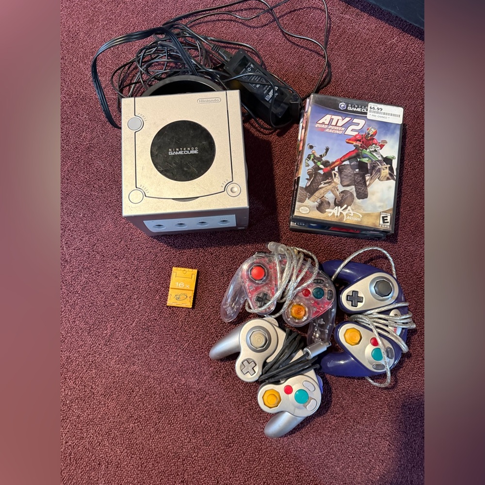 Nintendo GameCube Console with controllers and games